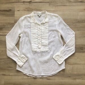 J. Crew Textured White Blouse